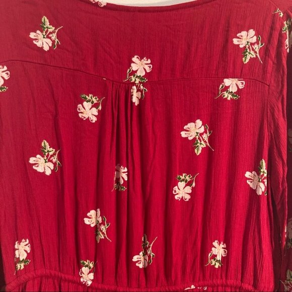 L.O.V. Sz S Oversized Bohemian  Tiered Skirt Balloon Sleeves Lined Maxi Dress - Picture 8 of 11